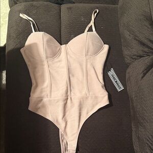 Haute Monde Blush Pink Structured Bustier Bodysuit
